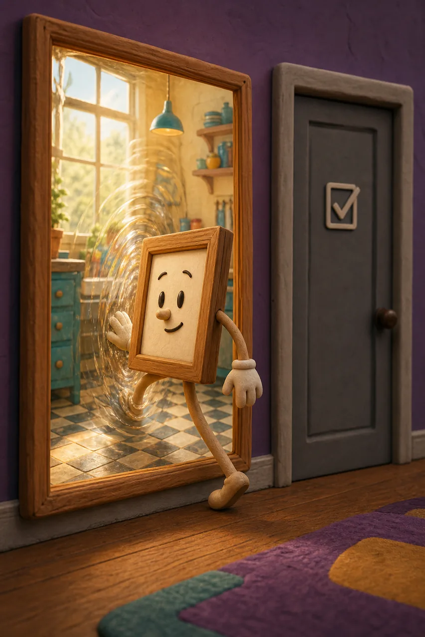 A picture is a door. A checkbox is a wall.