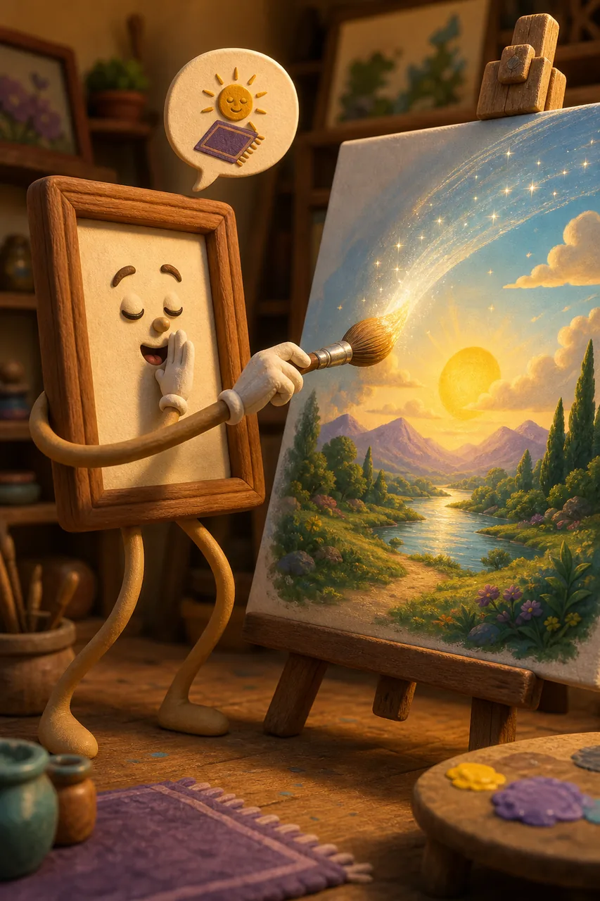 Whisper the intention; the brush paints the scene.