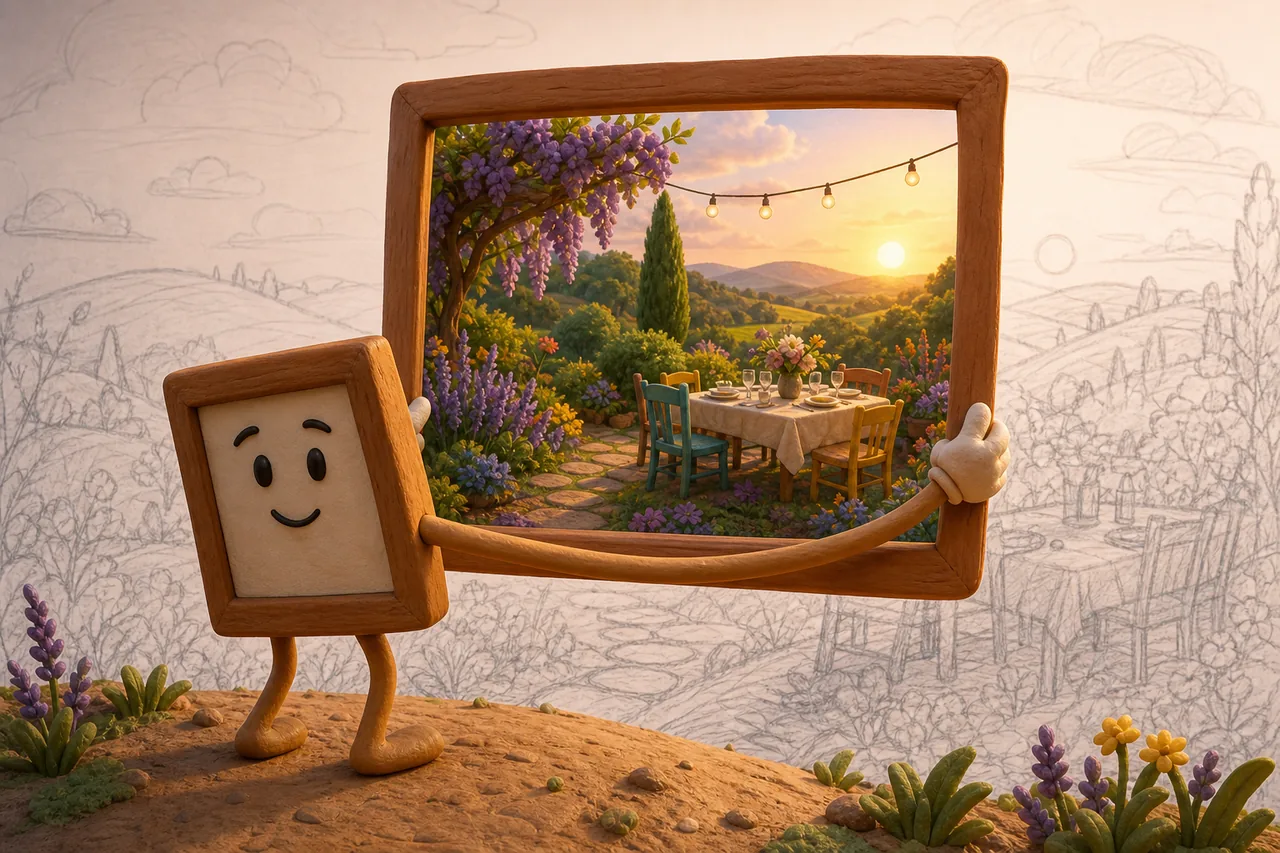 Inside the frame, the future is already in color.