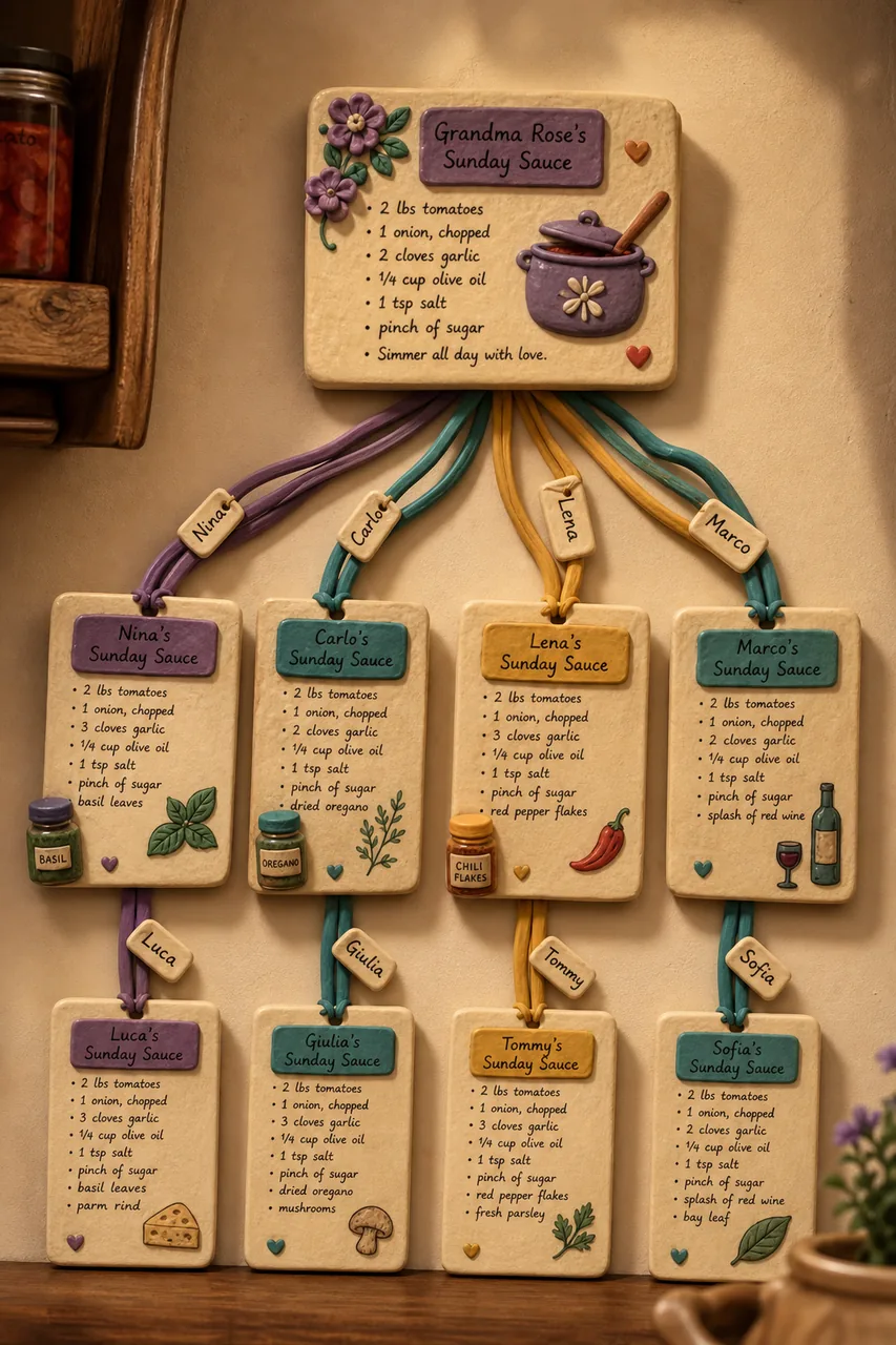 Every card slightly different. Every ribbon leads back to the original.