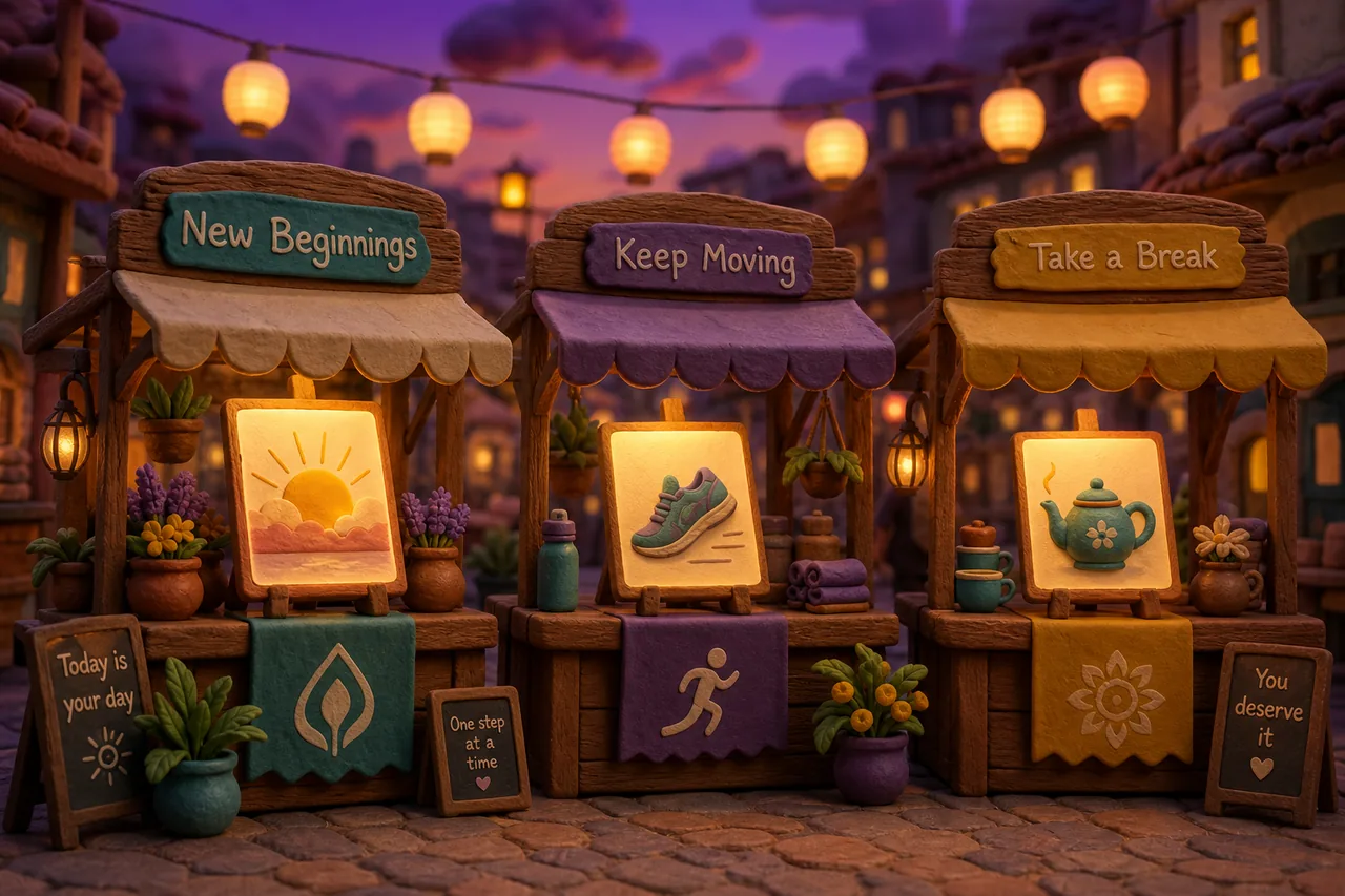 The evening market of practices.
