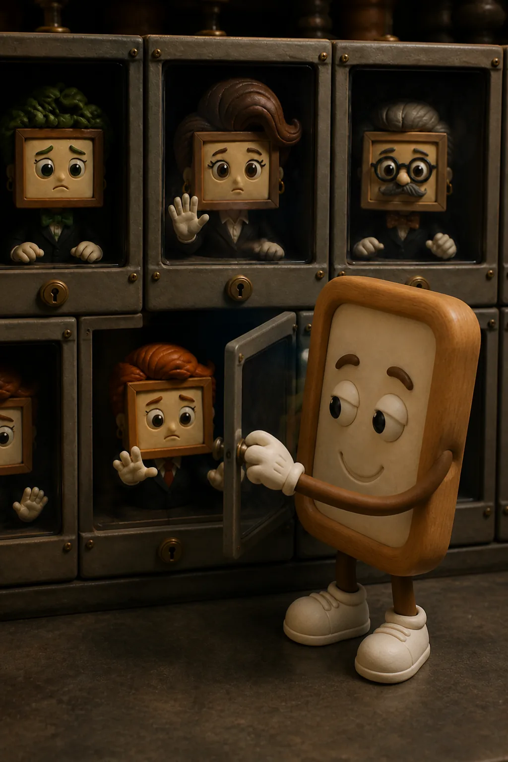 Each of us, sealed in a private little grid. Framesy is the one quietly opening the latch.