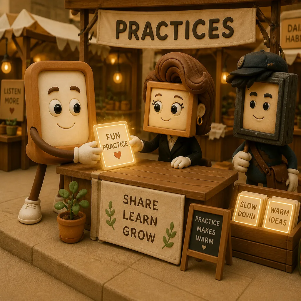 A market of ways to live, every stall a pattern someone loved. Framesy carries a good one from one stall to the next.