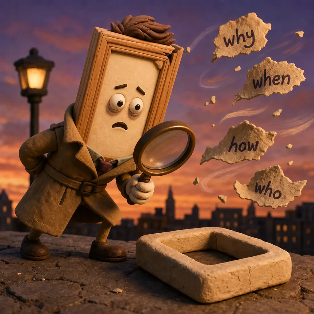 The box keeps the 'what.' The why, when, how and who make a run for it. Detective Barry gives chase.