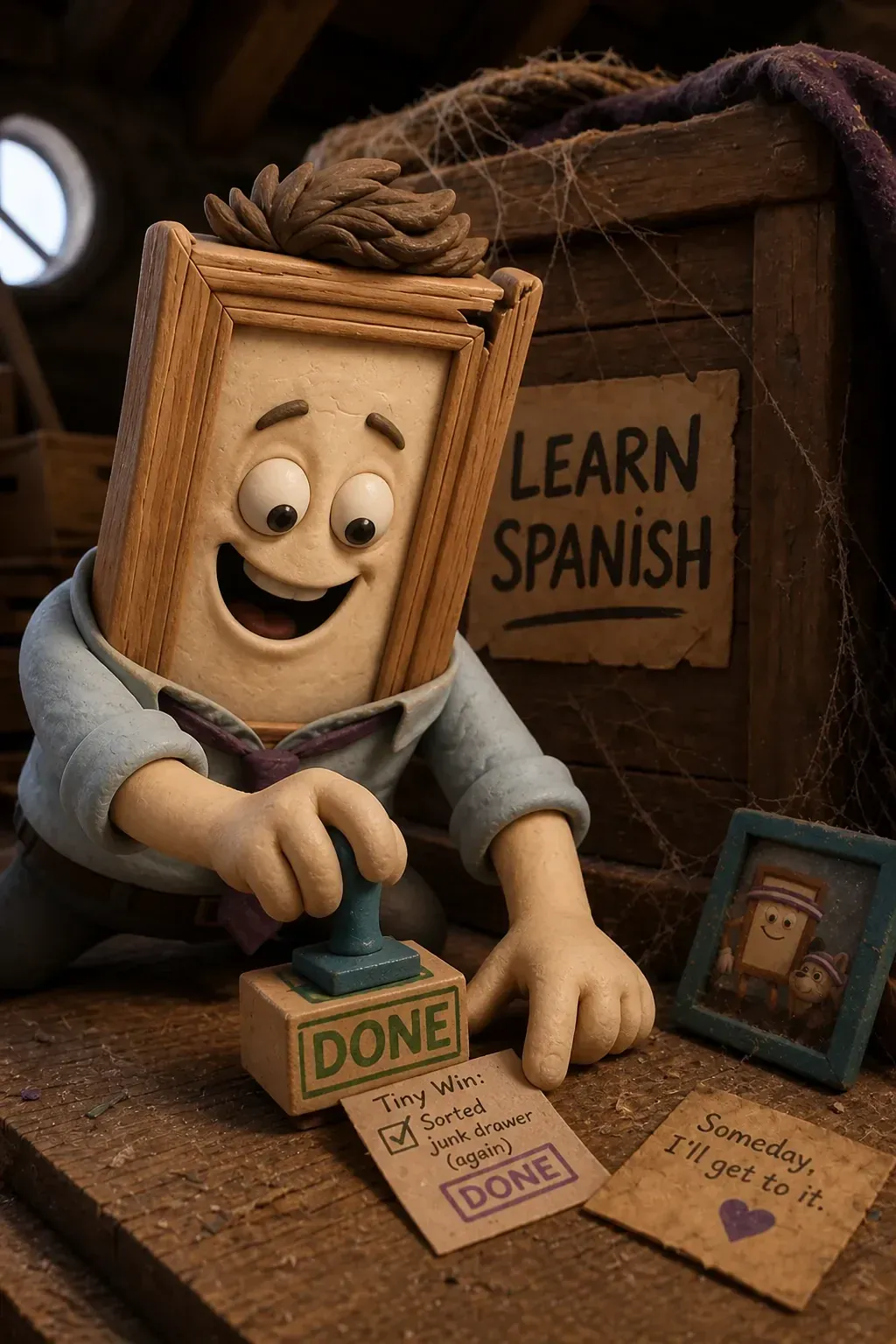Junk drawer: vanquished. 'Learn Spanish': still shrink-wrapped. Barry's calling it a productive day.