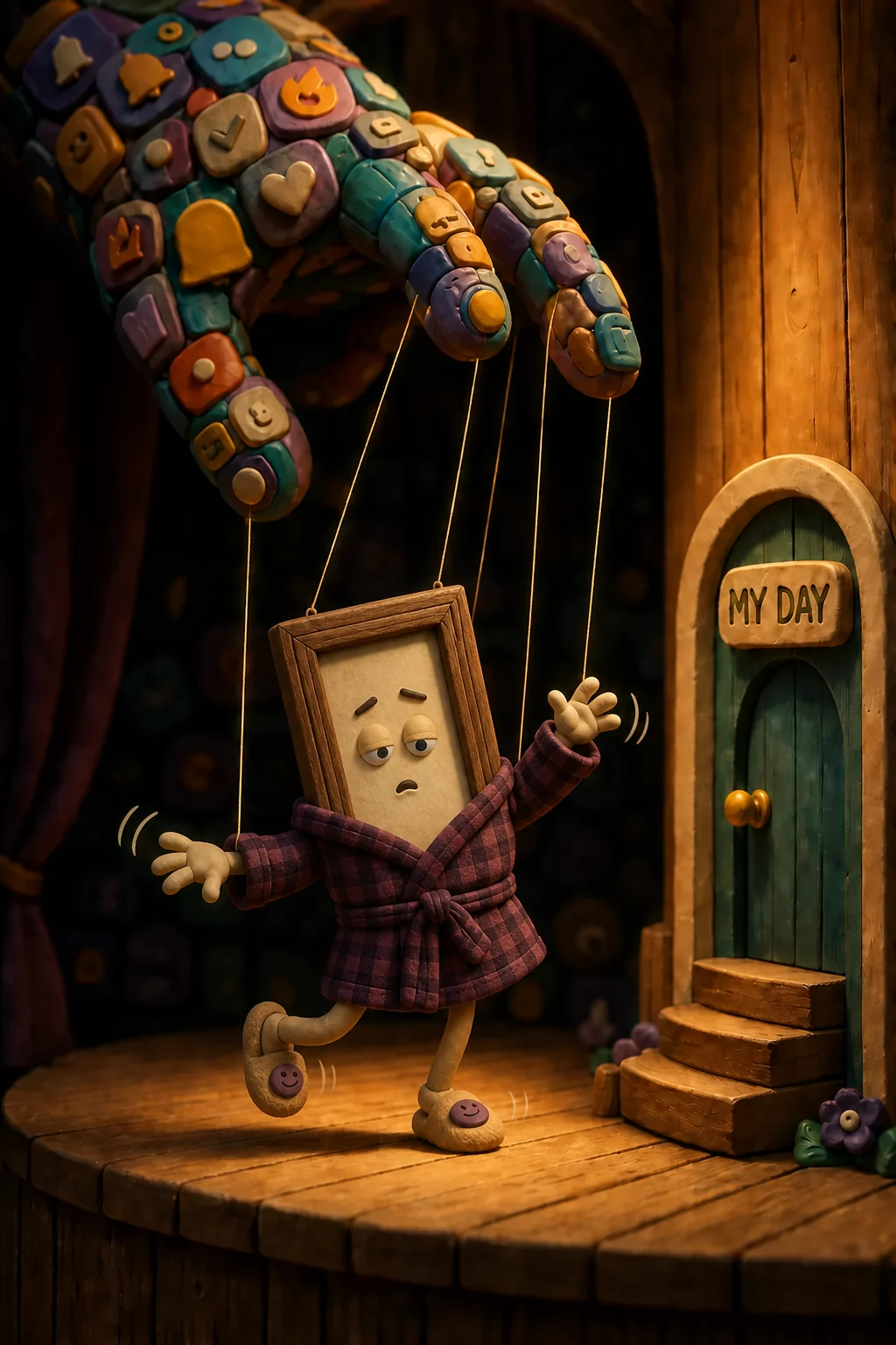 Robey's making his own choices, thank you very much. (The strings are merely decorative.)