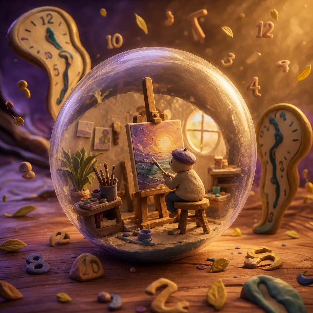 Inside the bubble, the clocks melt.