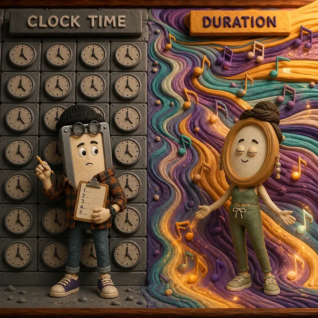 On the left, time you can count. On the right, time you actually feel. Dex wants the wall. Sage wants the river.