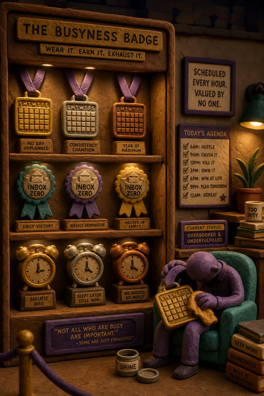 The busyness trophy case, polished by its exhausted owner.