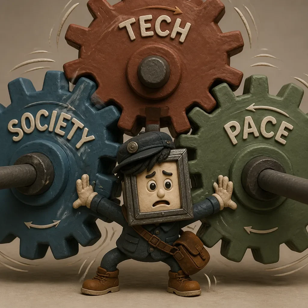 Technology, society, the pace of life, three gears winding each other tighter, and Bolt is strapped to the fastest.
