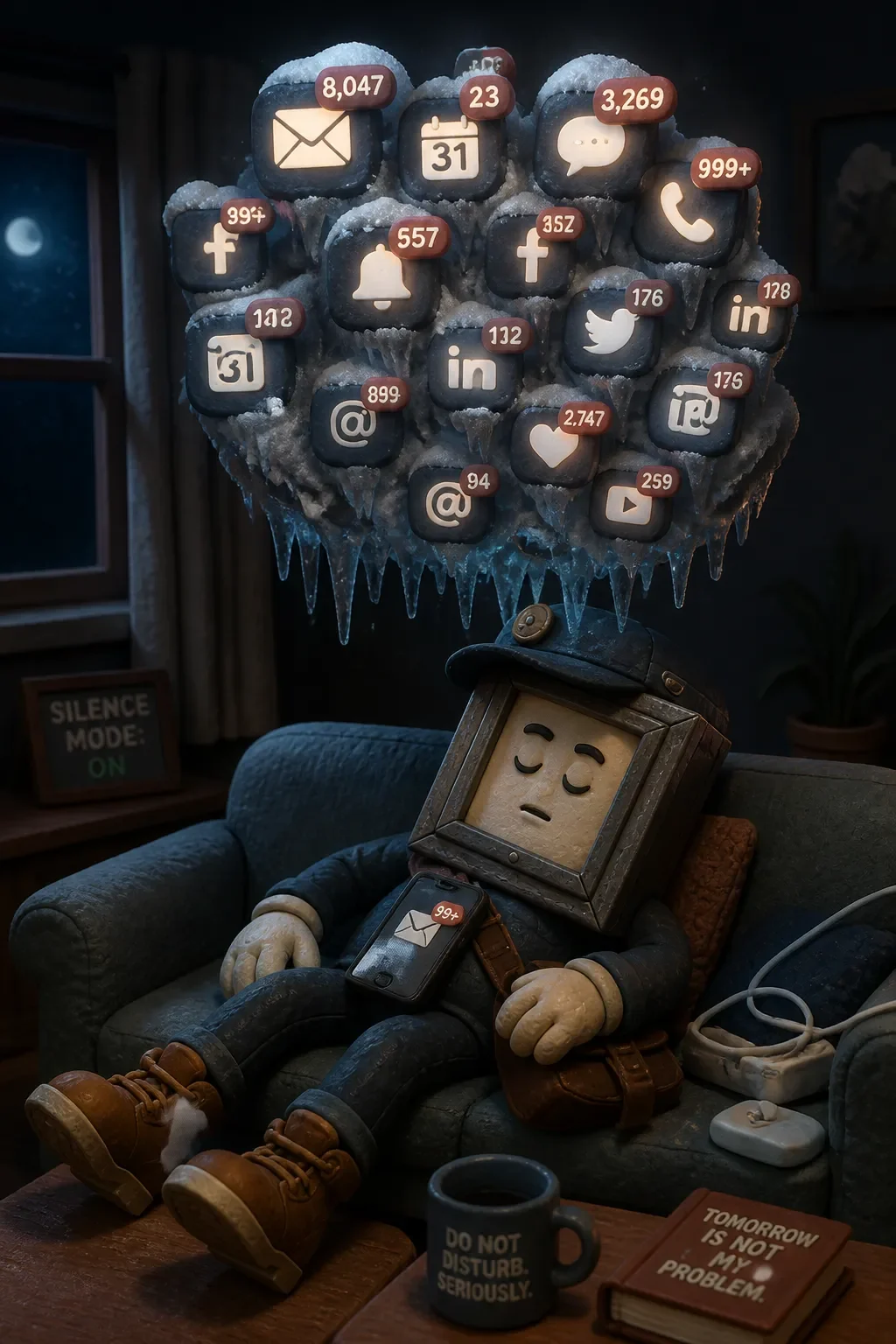 Bolt is asleep at last. The avalanche of pings is politely paused, hovering, waiting for his eyes to open.