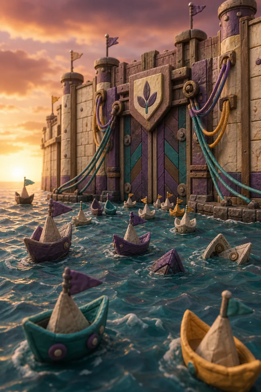 Most boats aim at the fortress. One sails for open water.