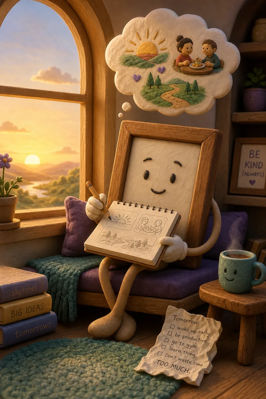 Drawing tomorrow as pictures, not items.