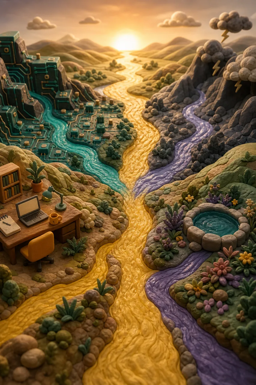 Four rivers, converging.