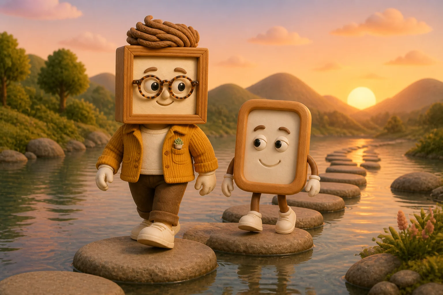 Frank and Framesy set out across the stepping-stones at dawn. The next few articles are what's on the other side.
