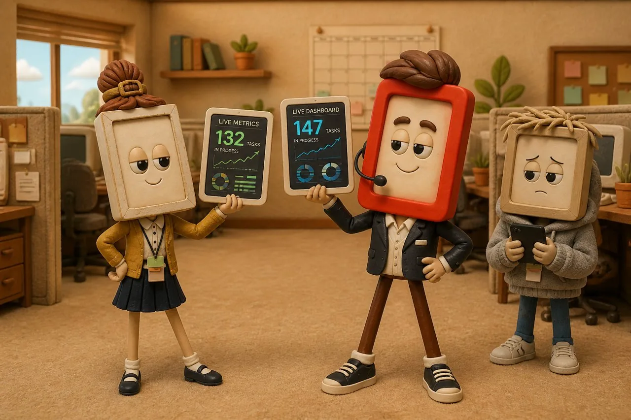 Wren and Marlo one-upping each other with rival metrics dashboards