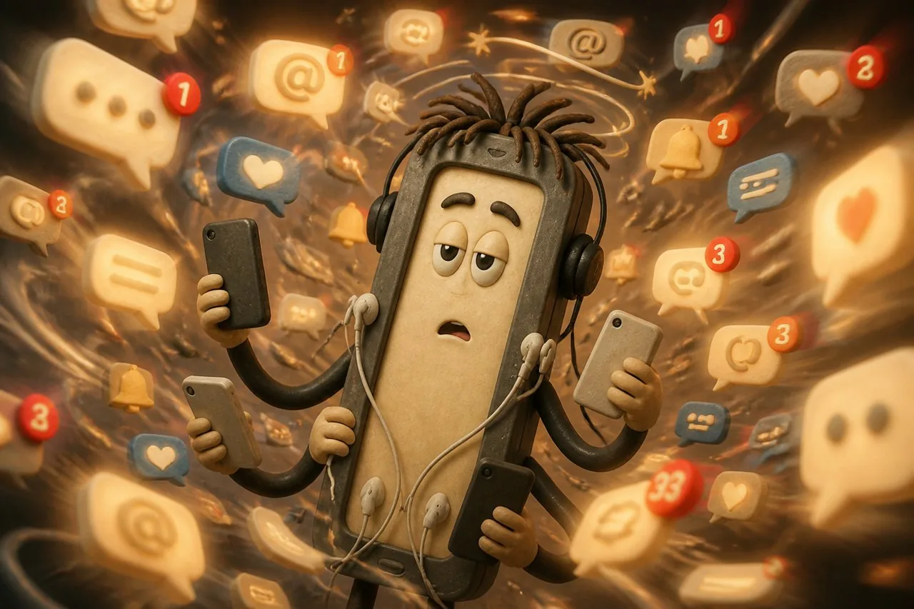 Bex engulfed by a swirling storm of notifications