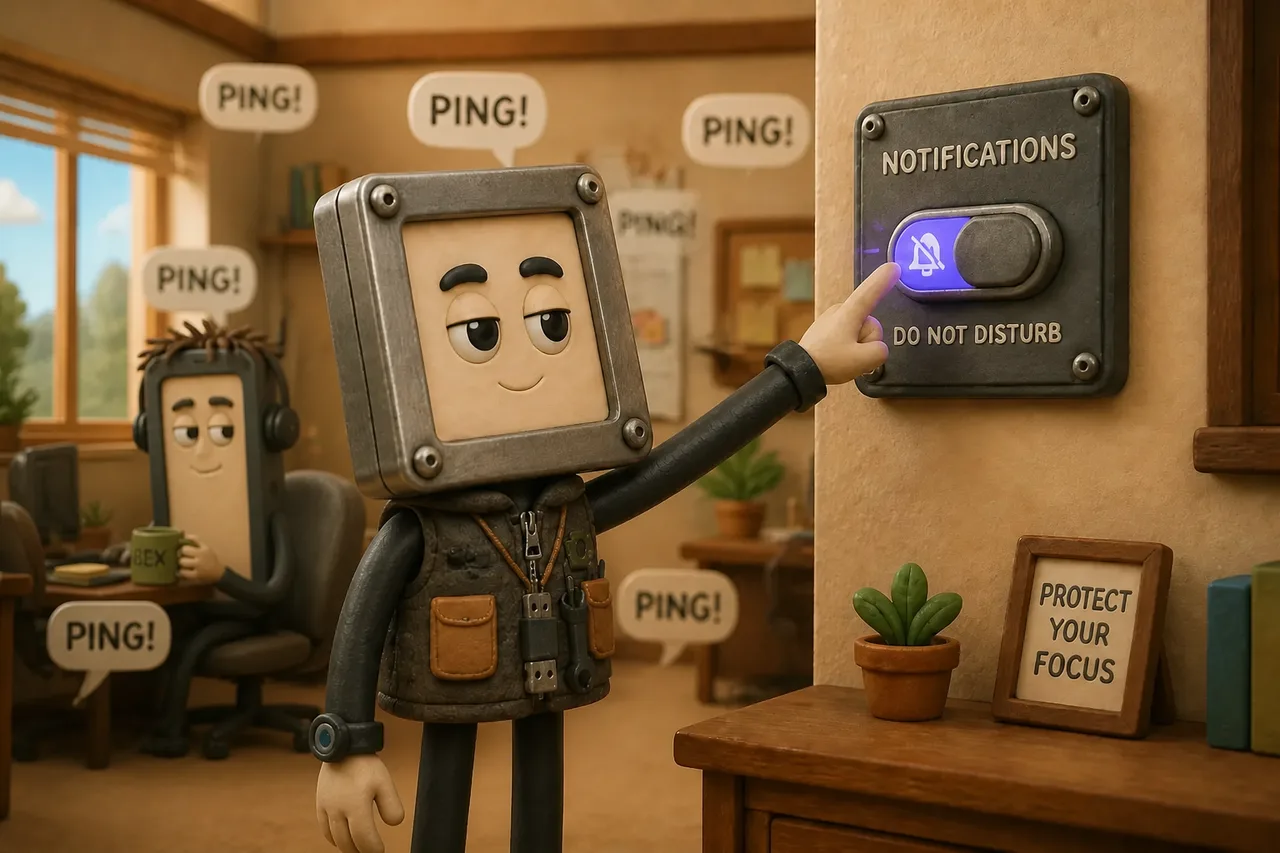 Ada calmly switching her notifications off