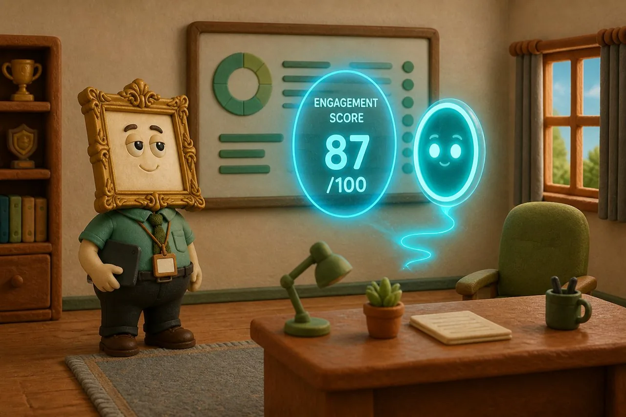 Cortex scoring the team&rsquo;s engagement beside the green dots
